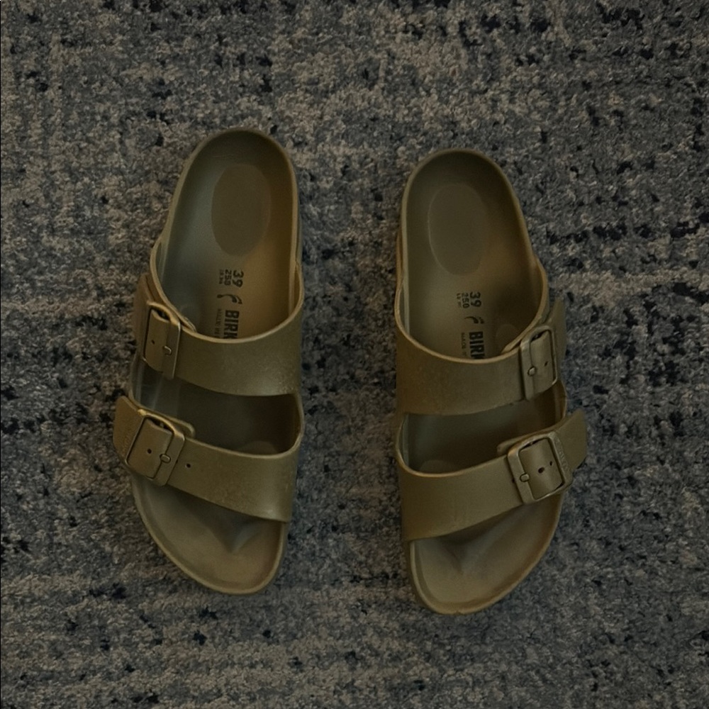 Birkenstock Arizona Essentials Eva Slide Sandals Gold